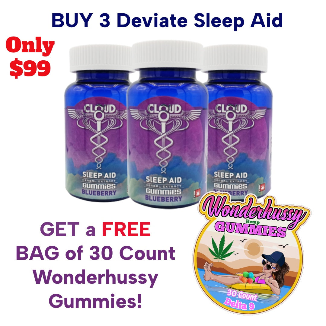 3 Pack Deviate Sleep Gummies plus Free Wonderhussy Delta 9