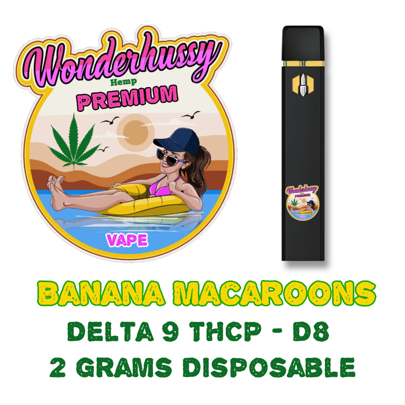 Wonderhussy Banana Macaroons THCP Delta 9 - D8 2gram Vape