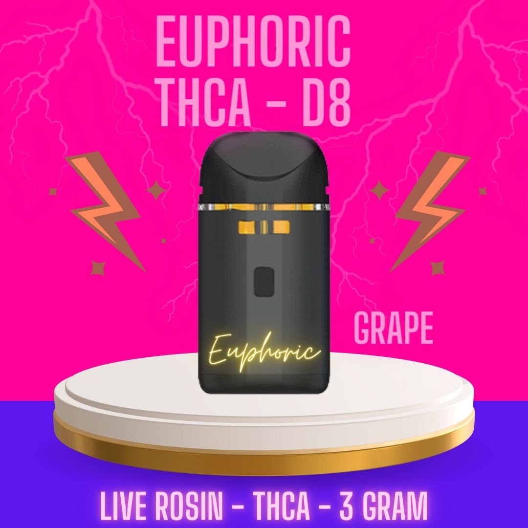 Euphoric THCA D8 Vape - Grape 3gram