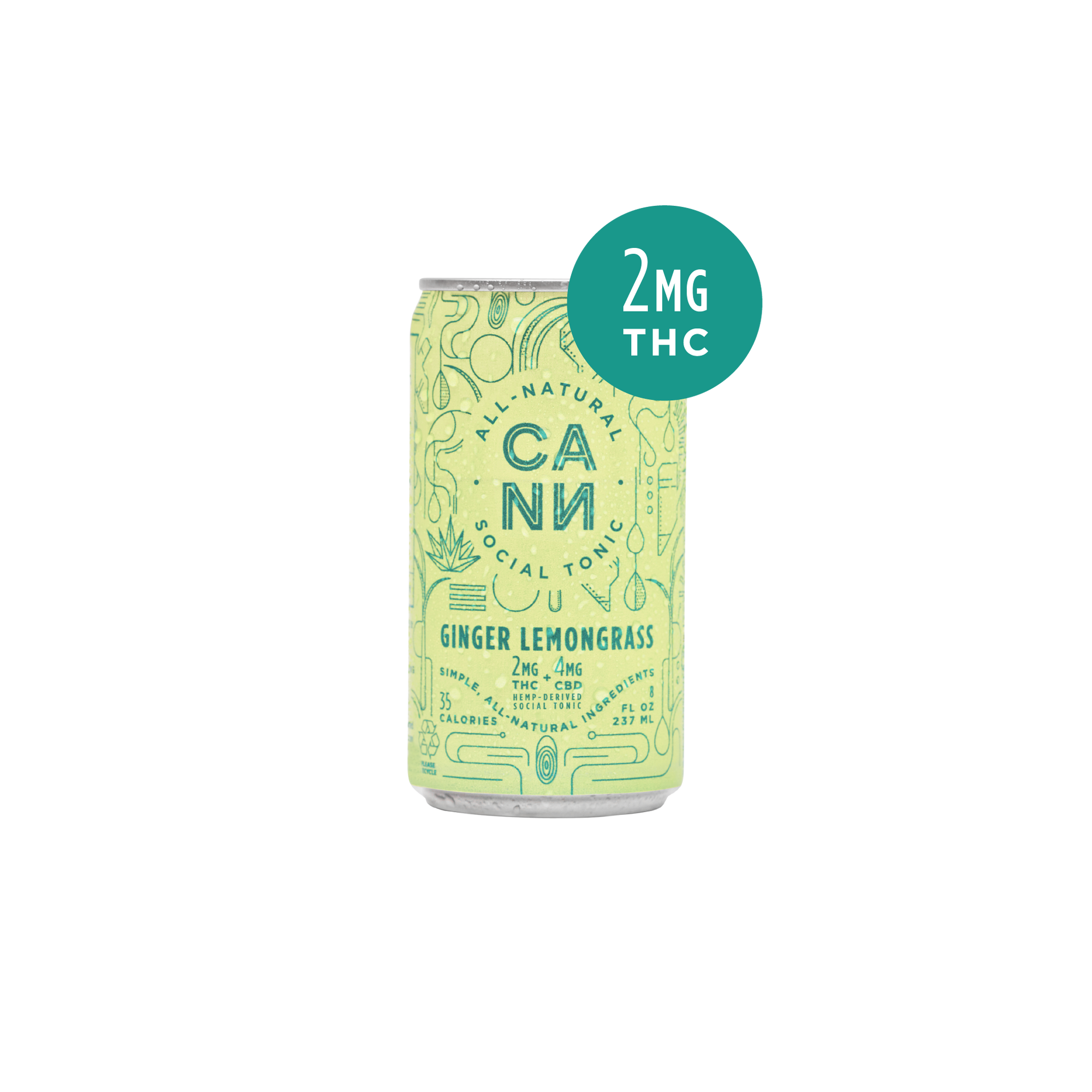 Cann - 2mg THC + 4mg CBD - 8fl oz - Various Flavors