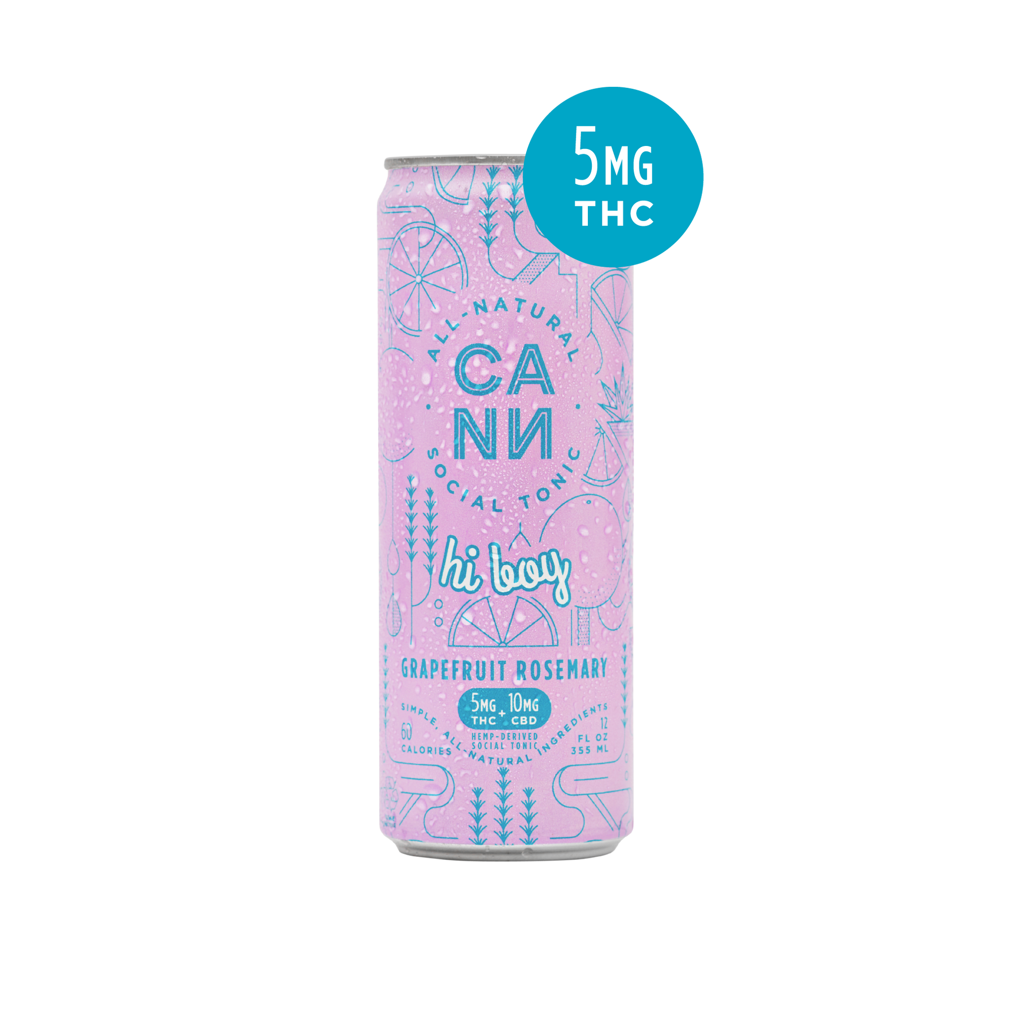Cann hi boy- 5mg THC + 10mg CBD - 12fl oz - Various Flavors