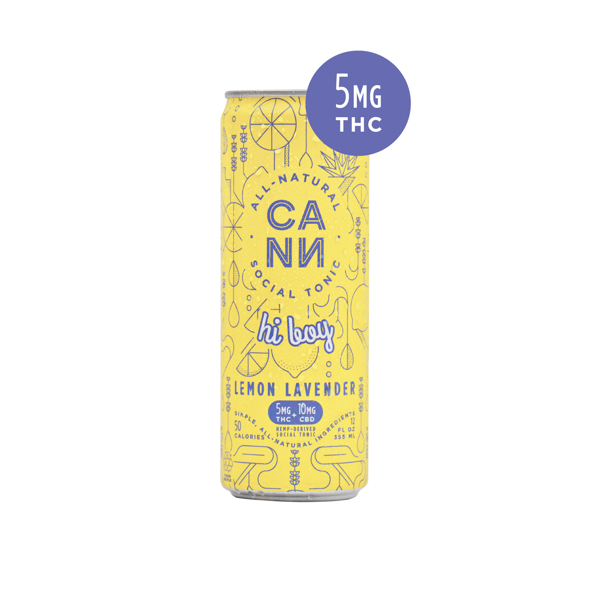 Cann hi boy- 5mg THC + 10mg CBD - 12fl oz - Various Flavors