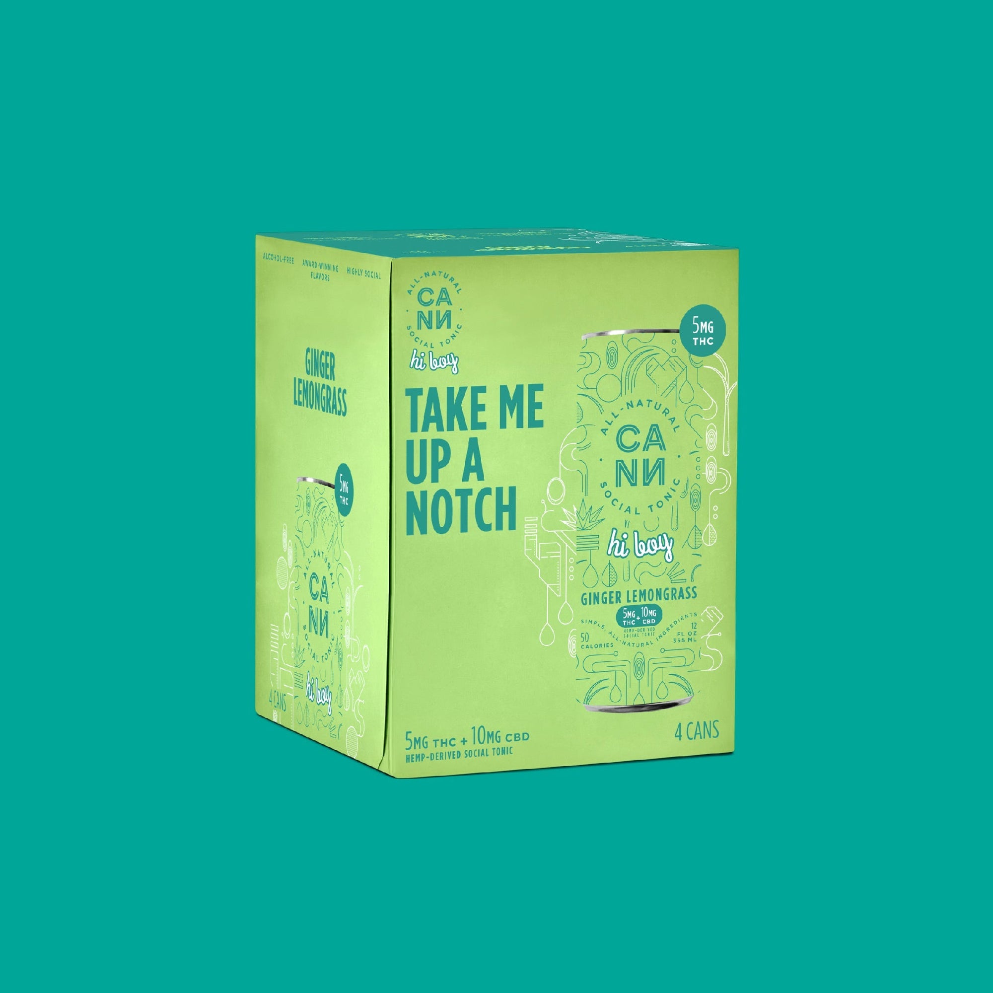 Cann hi boy- 5mg THC + 10mg CBD - 12fl oz - Various Flavors