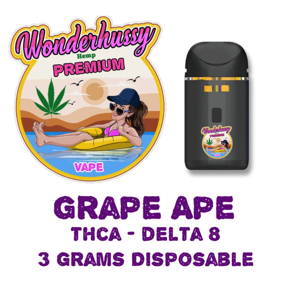 Wonderhussy Grape Ape THCA - D8 3gram Vape